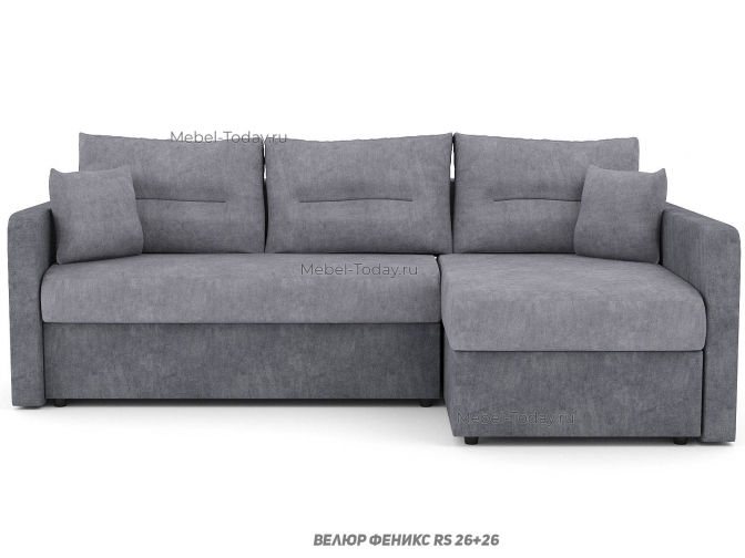 Угловой диван Леон с удлинённым подлокотником-оттоманкой, спальное место 140*200, обивка велюр или бархат