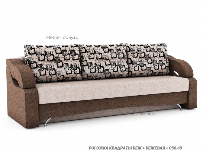 Диван еврокнижка Сильва М, спальное место: 140*190 см, ткань рогожка