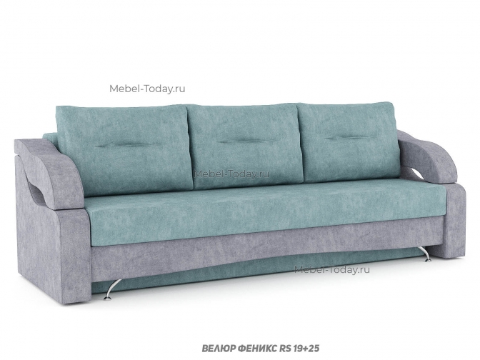 Диван еврокнижка Сильва М, спальное место: 140*190 см, ткань велюр