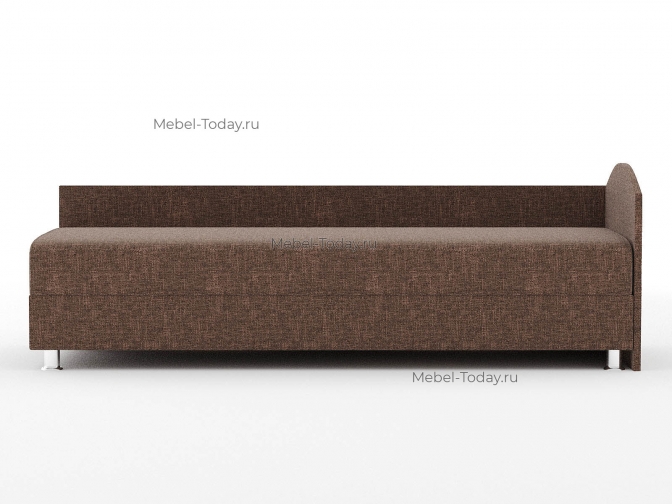 Тахта угловая с овальной спинкой 80х185, рогожка коричневая, наполнение ППУ