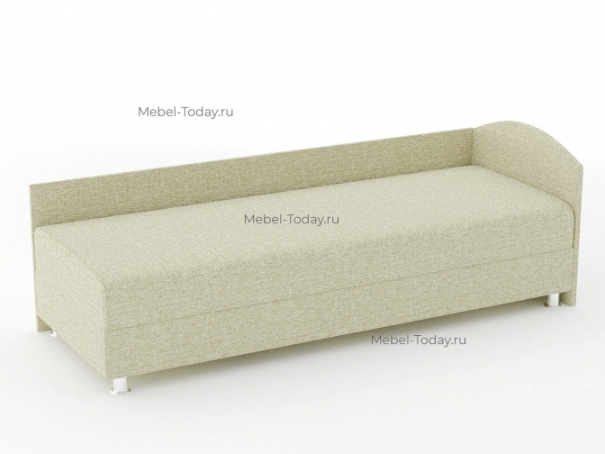 Тахта угловая с овальной спинкой 80х185, рогожка бежевая, наполнение ППУ