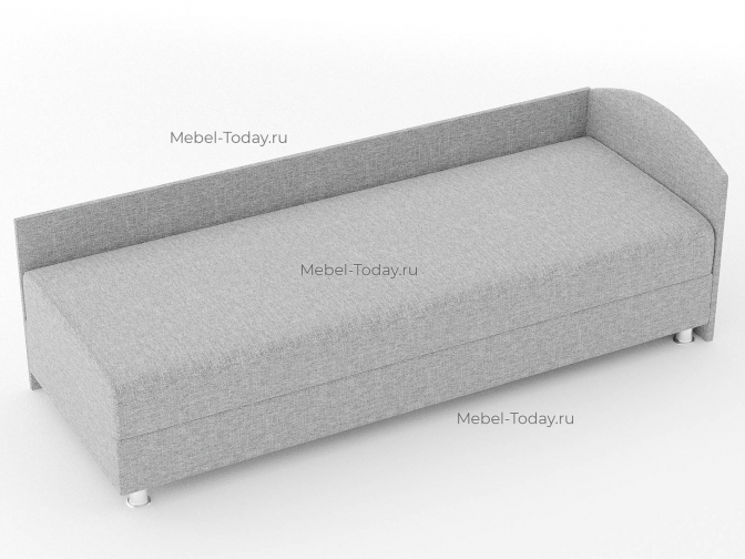 Тахта угловая с овальной спинкой 80х185, рогожка серая, наполнение ППУ