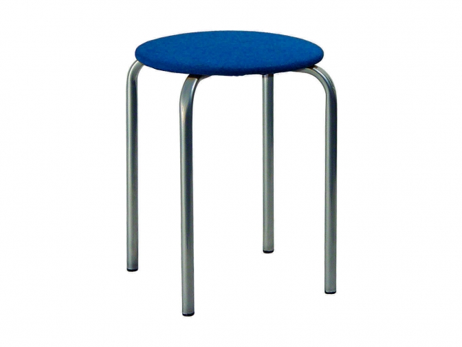 Табурет Комфорт серебро к/з синий