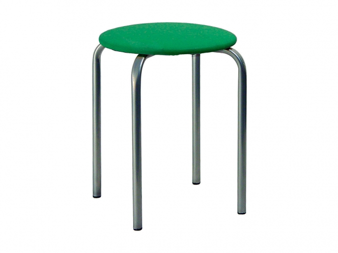 Табурет Комфорт серебро к/з зеленый