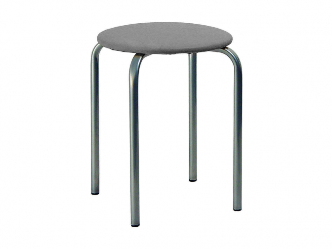 Табурет Комфорт серебро к/з серый