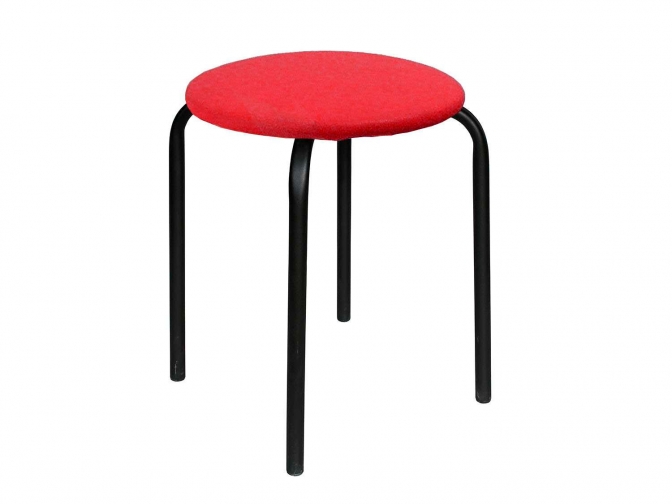 Табурет Комфорт черный к/з красный