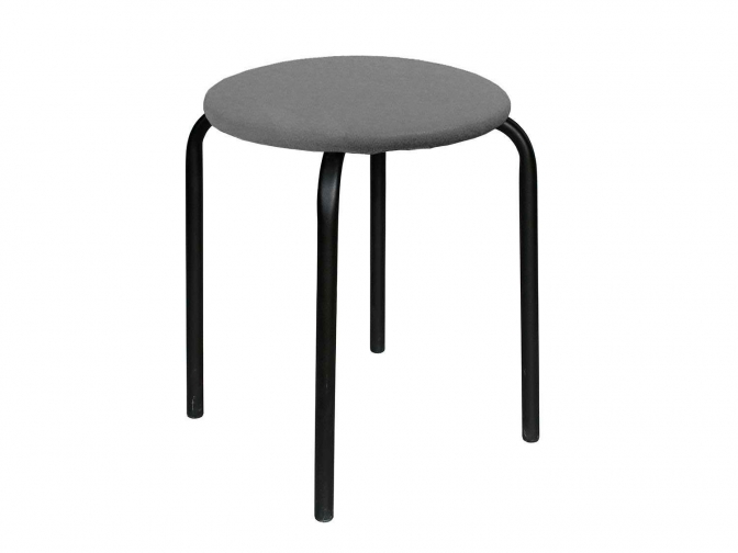 Табурет Комфорт черный к/з серый