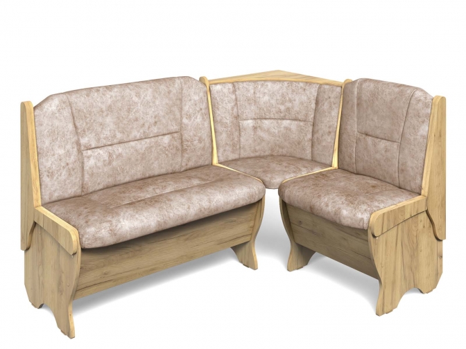 Скамья кухонная угловая Орхидея дуб крафт золотой/латте