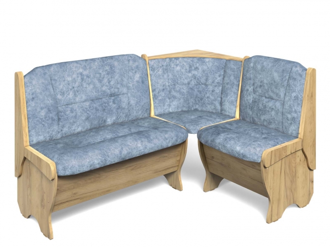 Скамья кухонная угловая Орхидея дуб крафт золотой/лагуна