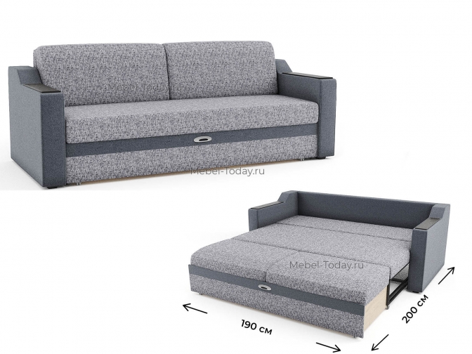 Диван-кровать Наташа 190 на металлокаркасе ДН прямой Эконом