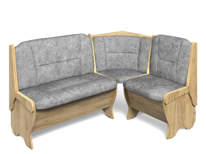 Скамья кухонная угловая Орхидея дуб крафт золотой/графит