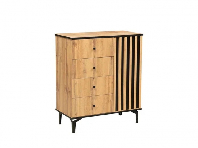 Комод Либерти 51.05 Дуб Вотан/Черный опора h150