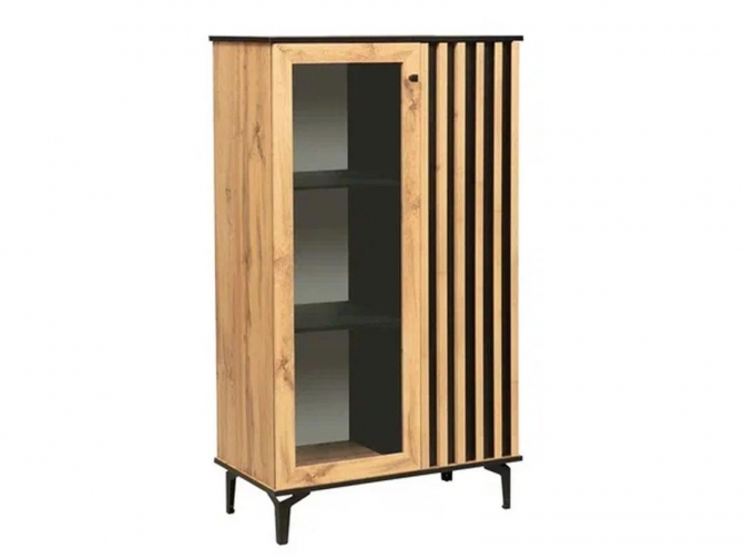 Шкаф комбинированный Либерти 51.03 Дуб Вотан/Черный опора h150