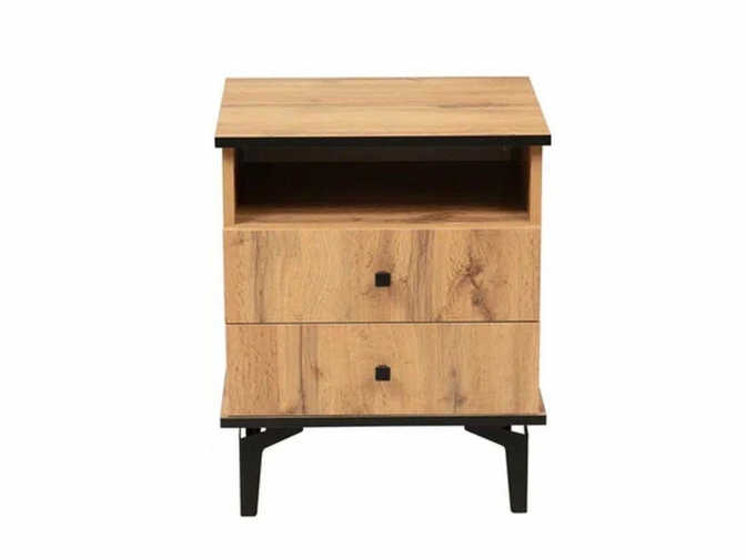 Тумба прикроватная Либерти 51.17 Дуб Вотан/Черный опора h150