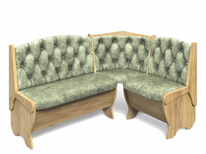 Скамья кухонная угловая Орхидея Люкс дуб крафт золотой/мохито