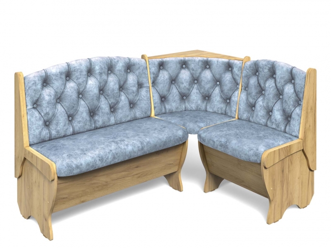 Скамья кухонная угловая Орхидея Люкс дуб крафт золотой/лагуна