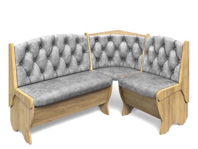 Скамья кухонная угловая Орхидея Люкс дуб крафт золотой/графит