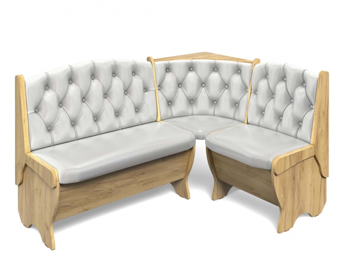 Скамья кухонная угловая Орхидея Люкс дуб крафт золотой/милк