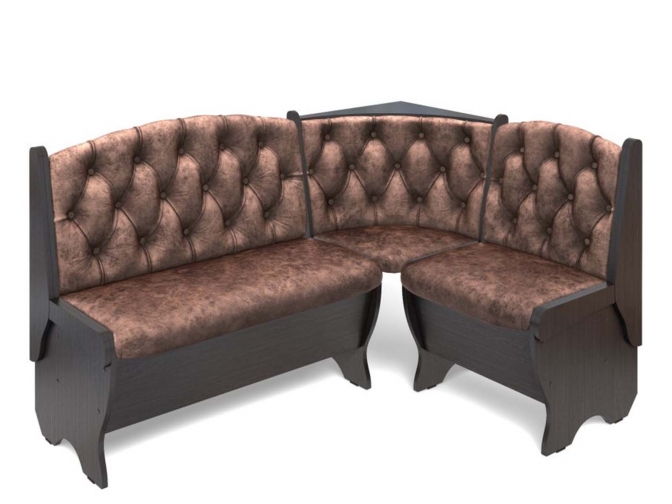 Скамья кухонная угловая Орхидея Люкс венге/коньяк