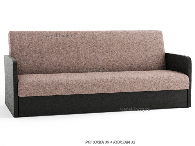 Двуспальный диван Эконом Люкс 140 книжка с узким подлокотником ортопедический, пружинный или ППУ, с ящиком для белья