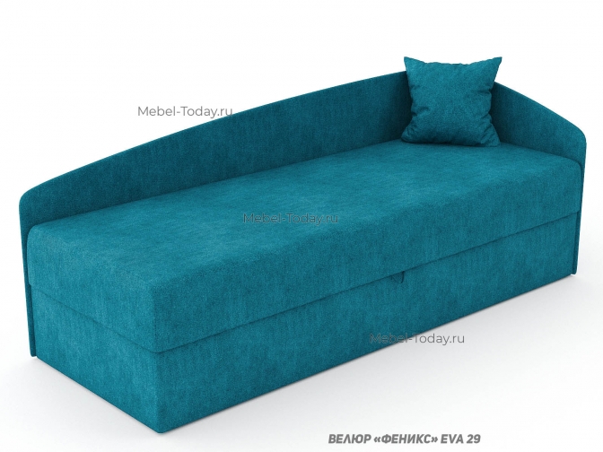 Диван тахта Кристина Люкс 70 см угловая малогабаритная с узогнутой спинкой /велюр, рогожка, кожзам / подъёмный механизм, ящик