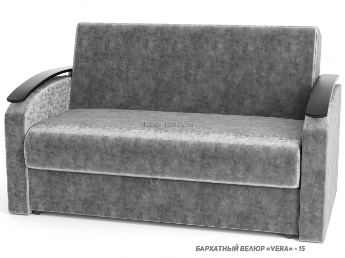 Диван кровать аккордеон Сицилия с деревянными подлокотниками, спальное место 140*194 см, механизм аккордеон, с ящиком для белья