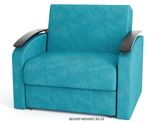 Мини-диван Сицилия с деревянными подлокотниками, спальное место 100*194 см, механизм аккордеон, с ящиком для белья