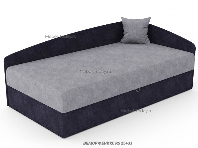 Угловой диван тахта Кристина Люкс 100 см – выбор обивок (велюр, рогожка), ортопедический матрас / пружинный / ППУ, с ящиком