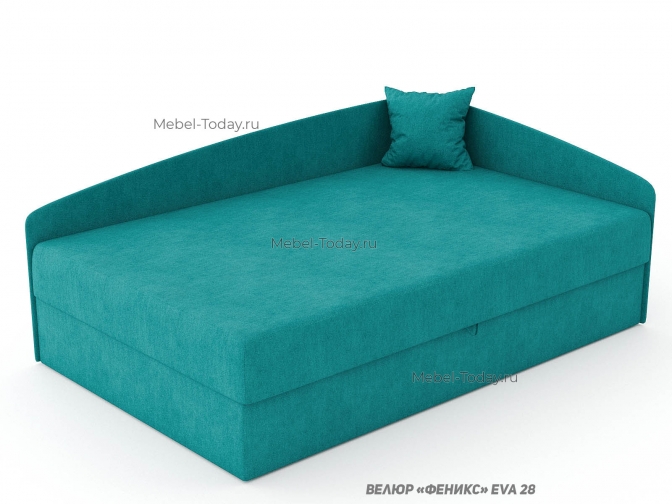 Тахта Кристина Люкс 120 см с узогнутой спинкой, угловая – подъёмный механизм + ящик, обивка велюр или рогожка