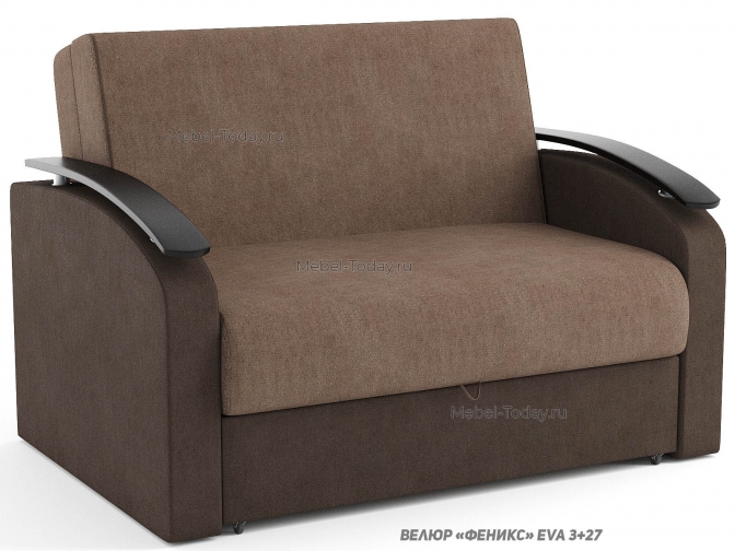 Диван кровать аккордеон Сицилия с деревянными подлокотниками, спальное место 120*194 см, механизм аккордеон, с ящиком для белья