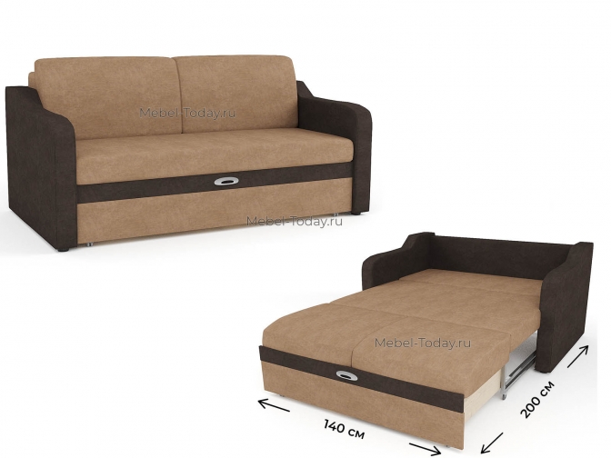 Диван-кровать Наташа 140 МП на металлокаркасе Эконом