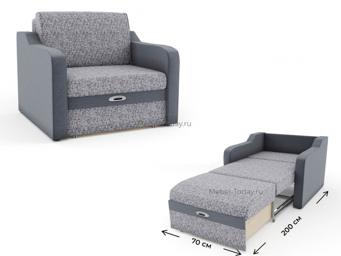 Кресло-кровать Наташа 70 МП на металлокаркасе Эконом