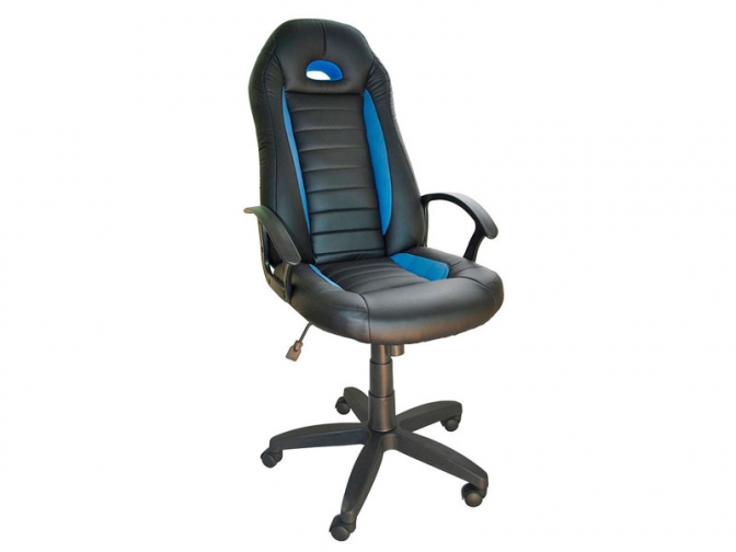 Компьютерное кресло Пилот к/з черно-синий