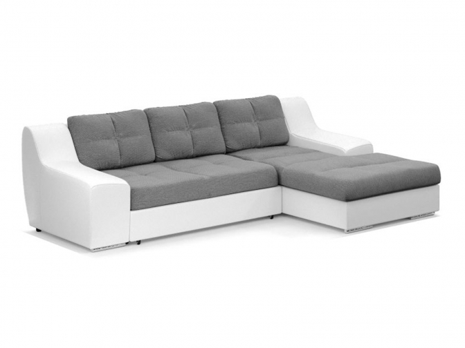 Угловой диван Чикаго дельфин (рогожка Лайт 16 + к/з белый)