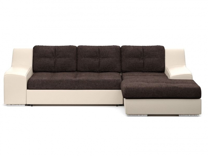 Угловой диван Чикаго дельфин (рогожка Лайт 12 + к/з беж)