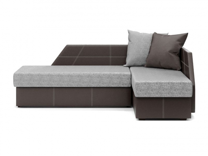 Кухонный угловой диван Антей (Андора) - рогожка Мальта лайт 16 + к/з венге