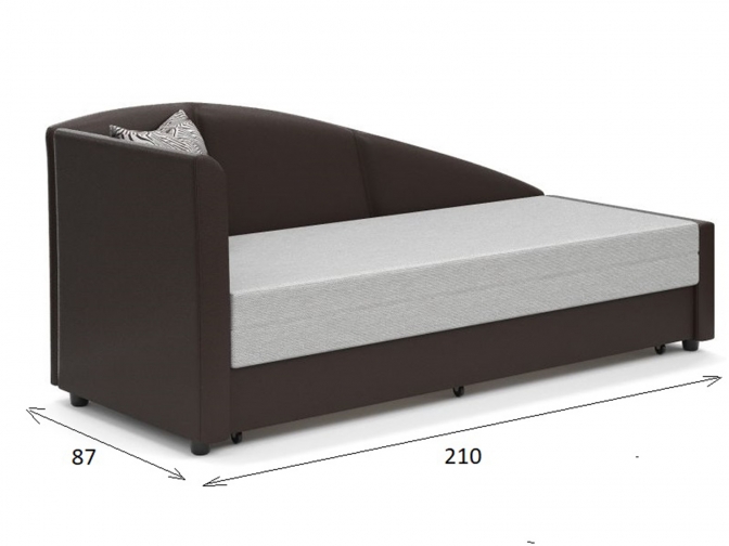 Диван тахта Адди (рогожка мальта 2-1 +к/з волна венге)