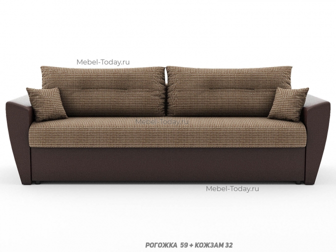 Диван-кровать Амстердам еврокнижка (или шагающий), ортопедический пружинный или ППУ, обивка рогожка