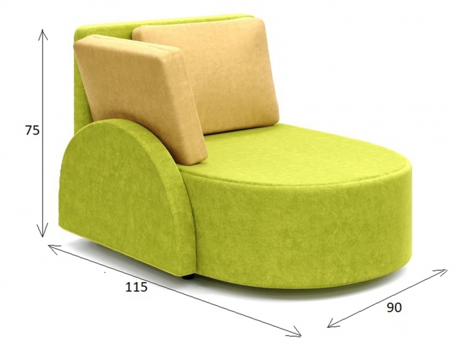 Детский диван Этюд Малыш 2 (велюр кабрио 28+27)