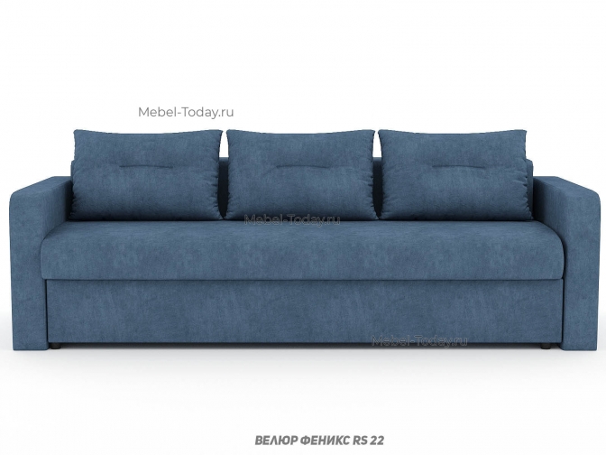 Диван еврокнижка Эконом-Люкс с широкими мягкими подлокотинками по 15 см, обивка велюр, рогожка, бархат