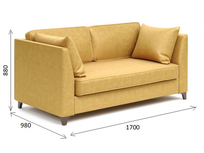 Диван Уют нераскладной (велюр Кабрио-27)