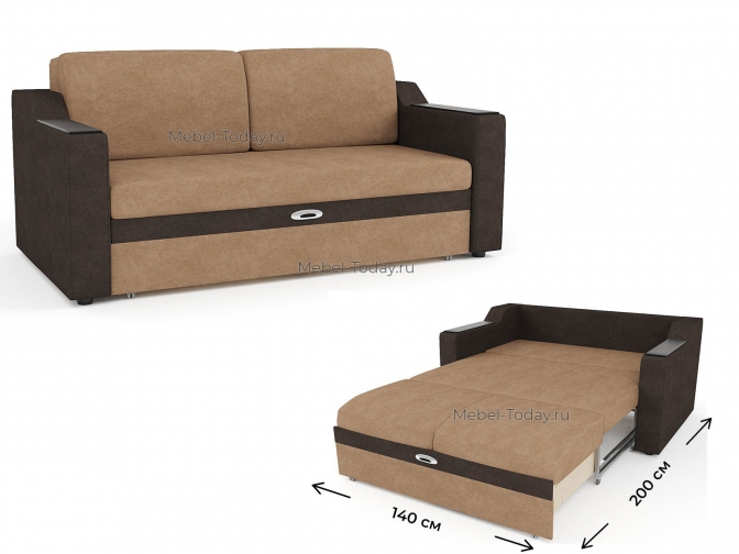 Диван-кровать Наташа 140 ДН прямой на металлокаркасе Эконом