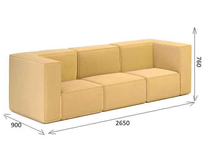 Диван Флэт нераскладной (велюр Кабрио-27)