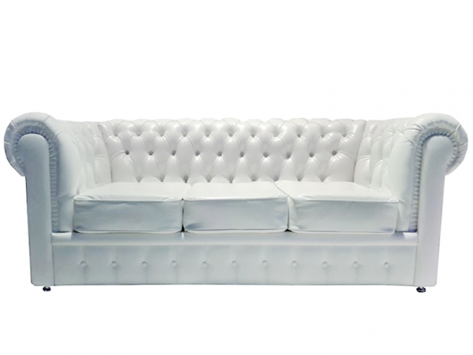 Диван Честер 3- х местный белый