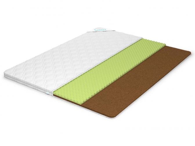 Топпер Lonax Relax ППУ Cocos 5 - наматрасник мягкой/средней жесткости Латекс/Койра, высота 5 см