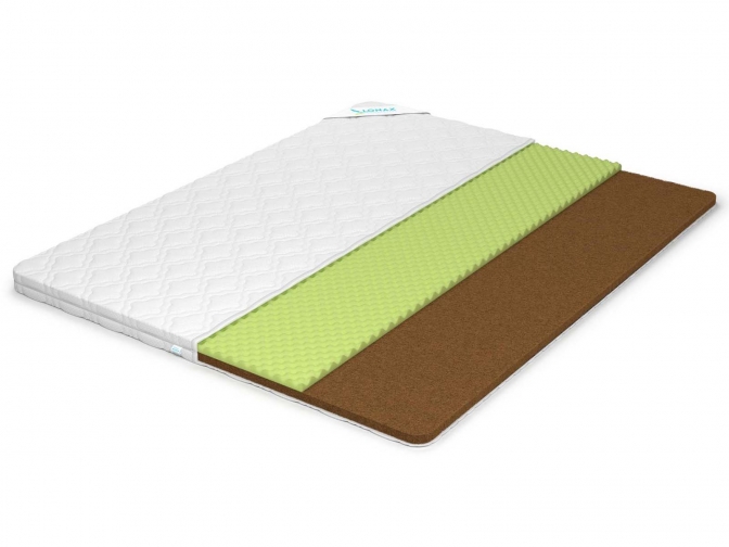 Топпер Lonax Relax ППУ Cocos 6 - наматрасник мягкий/жесткий Латекс/Койра, высота 6 см
