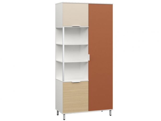 Шкаф комбинированный Марвэл 13.22 Белый/Плэйн