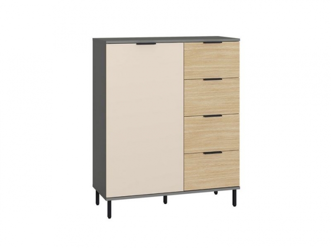 Комод Марвэл 16.234.01 Темно-серый/Плэйн