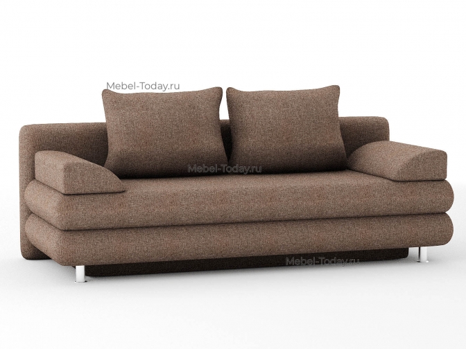 Диван Фиджи еврокнижка без подлокотников рогожка коричневая