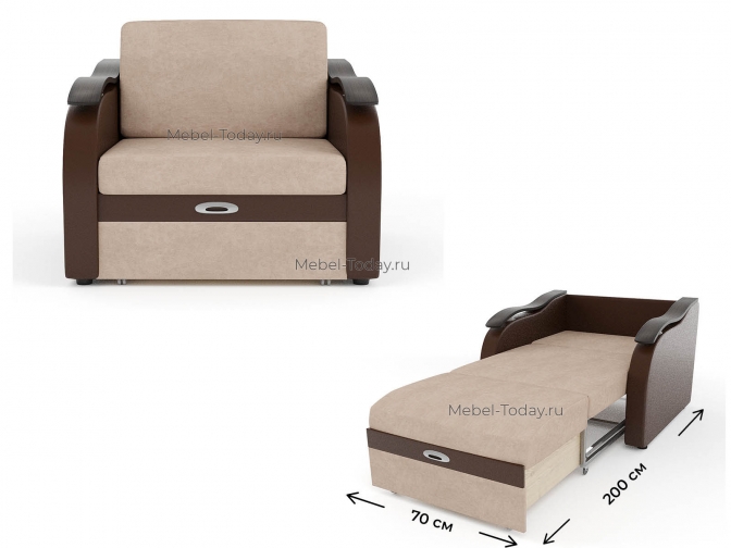 Кресло-кровать Наташа 70 МК ДН волна